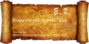 Bugyinszki Kamélia névjegykártya